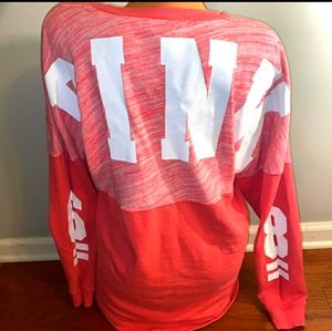 RARE PINK Victoria's secret crewneck logo Large